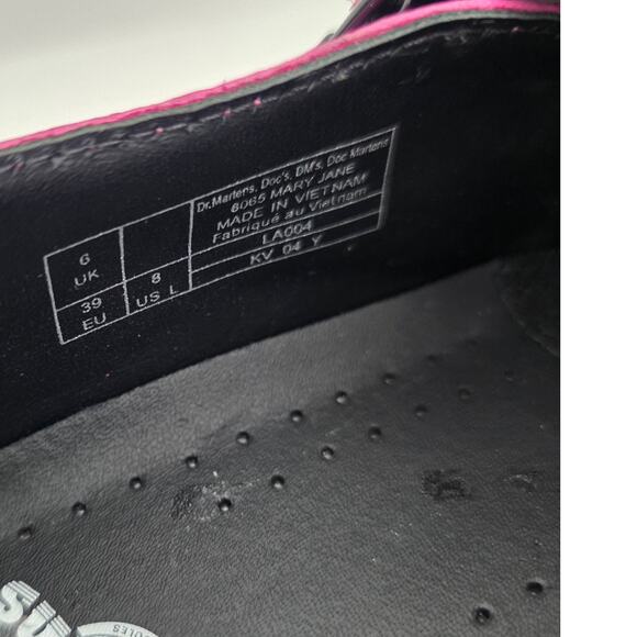 Dr. Martens 8065 Pink Leather Mary Jane Shoes Women's Size 8 - Picture 3 of 8